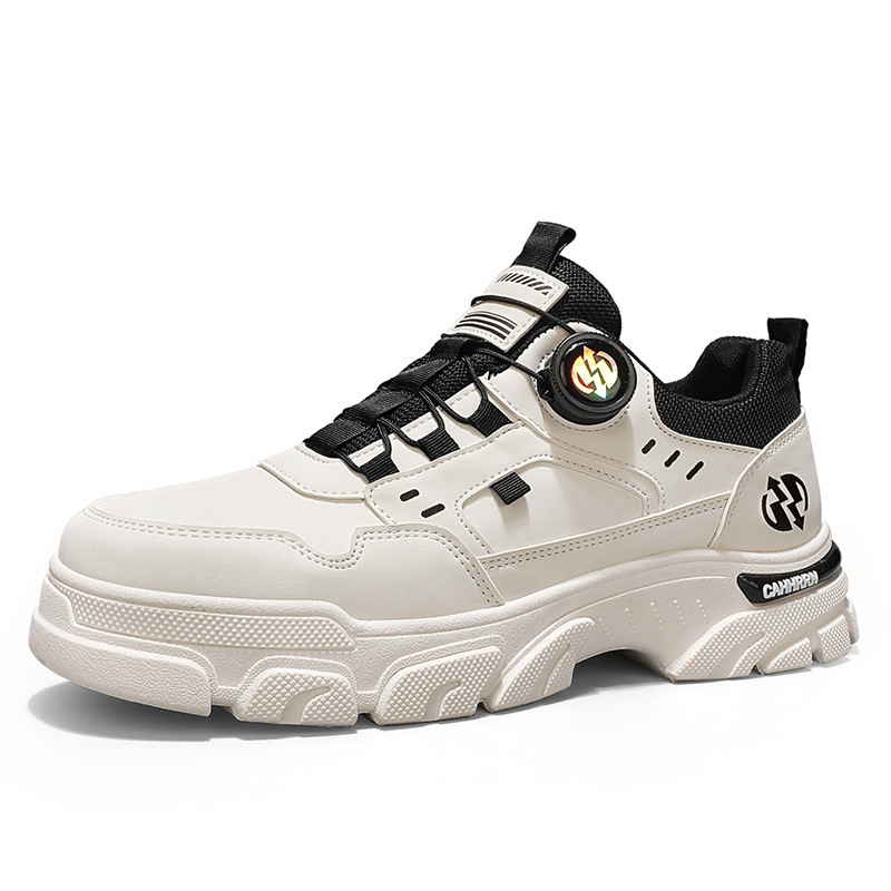 2024 otoño nuevo botón giratorio sin lazos hombre baja zapatos de cuero de moda casual zapatos de hombre de altura