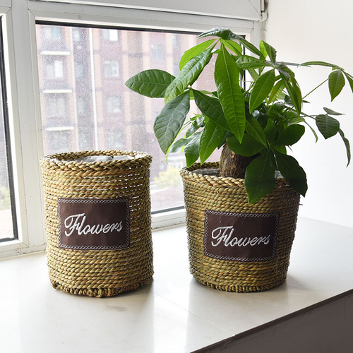 Nordic straw flower pots, rattan flower pots, extra large flower baskets, pothos rattan creative woven bamboo flower pots