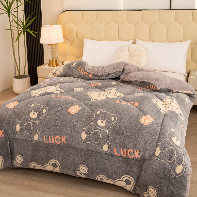 겨울벨벳이불-럭키 꼬마뚱곰 [촉감이 따뜻하고 푹신하고 부드러워요]