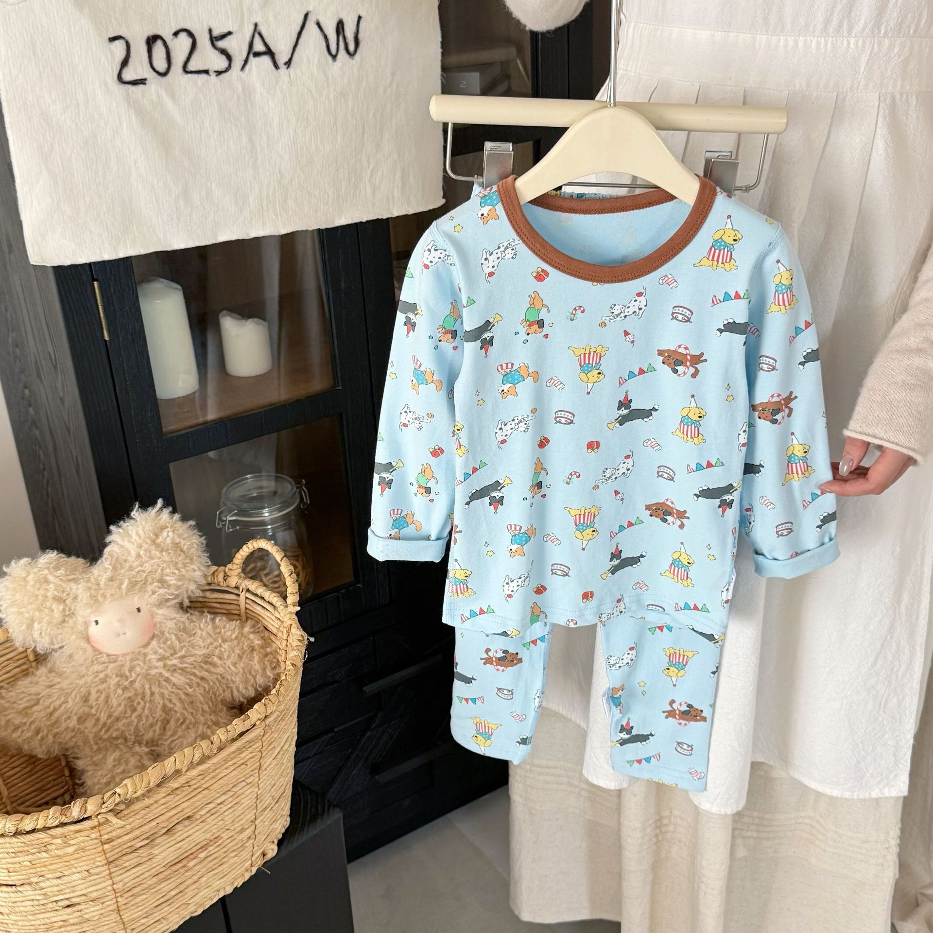 ropa interior de algodón para niños niños sin hueso juego de dibujos animados niños primavera y otoño pantalones de manga larga para hombres ropa de fondo para el hogar