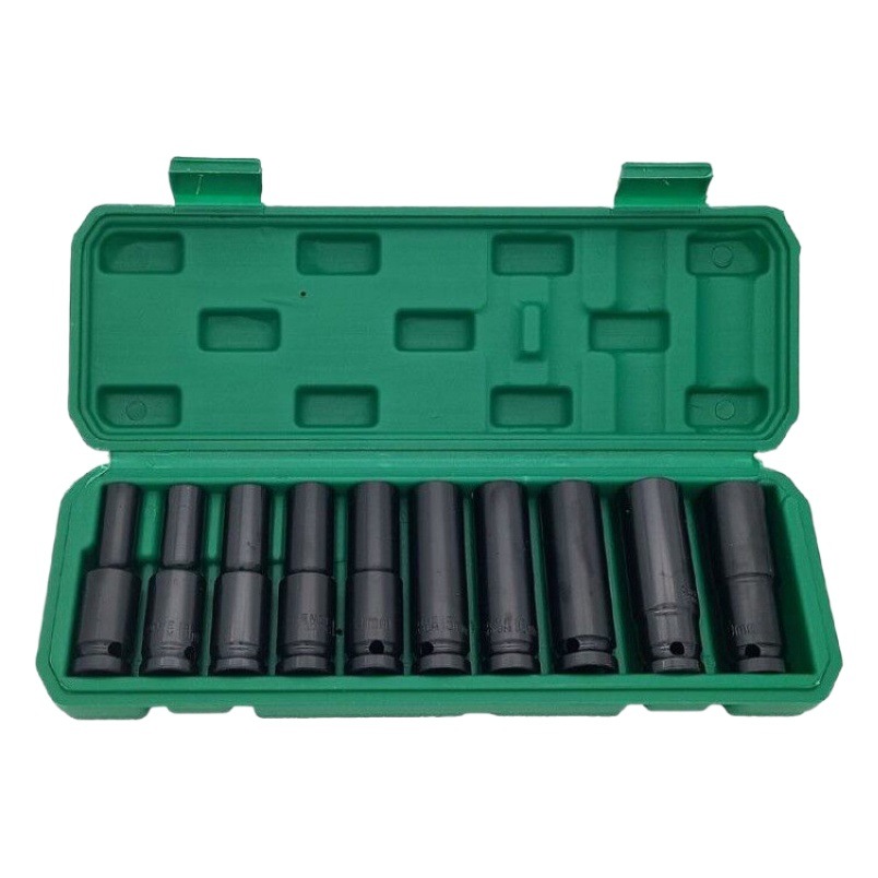 Juego de llaves de vaso eléctricas, juego de llaves de vaso extendidas para reparación automotriz, cabezales de vaso hexagonales grandes, medianos y pequeños, juego de herramientas combinadas de cabezales de vaso para llave de impacto.