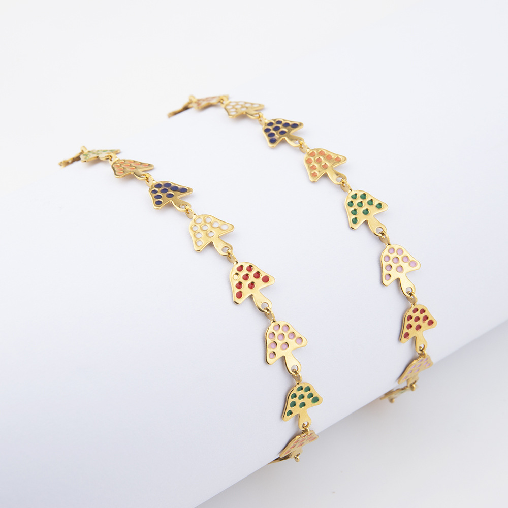 Creative accessory mushroom cloud collarbone chain necklace for women's minimalist temperament, painted drop glaze_voghion.com
