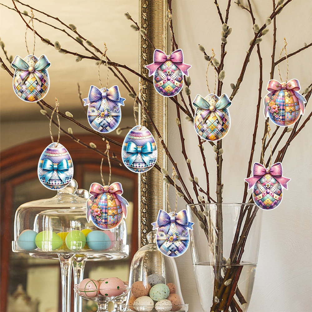 Amazon nuevos productos de Pascua colgante colgante arco huevo conejo etiqueta de regalo de carnaval colgante