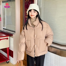 小個子羽絨棉服女2022冬季新款時尚短款韓版寬松面包服百搭棉外套