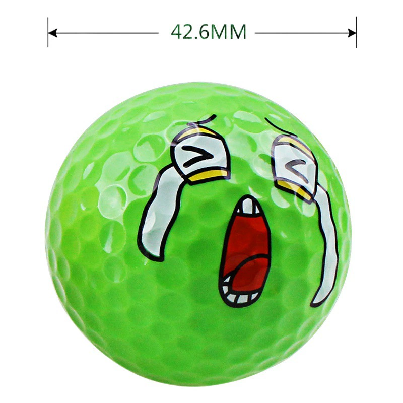 Мяч для гольфа с изображением смайлика, забавный и интересный двухслойный мяч для гольфа, подарочный набор для гольфа