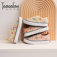 儿童帆布鞋女童小白鞋2025春款卡通中大童一脚蹬鞋潮国潮