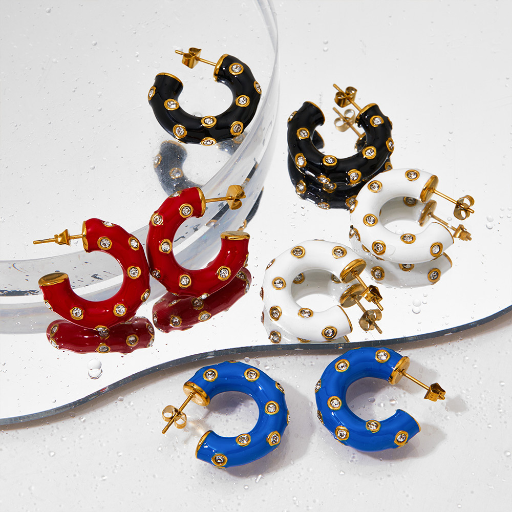 304 Stainless Steel Ear Needle Material 1 Pair Casual Simple Style Geometric 304 Stainless Steel 16K Gold Plated White Gold Plated Gold Plated Ear Studs