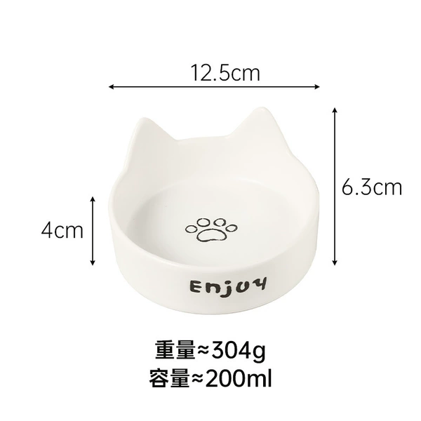 [猫耳白色猫爪单碗]