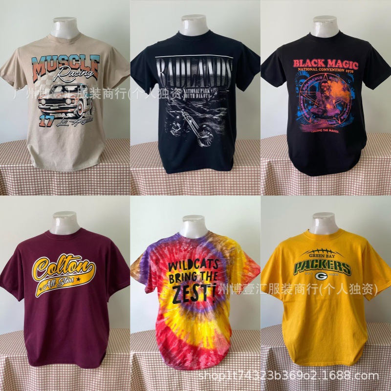 shein外贸男士短袖t恤Men'sT-Shirts男装印花宽松T恤上衣杂款批发