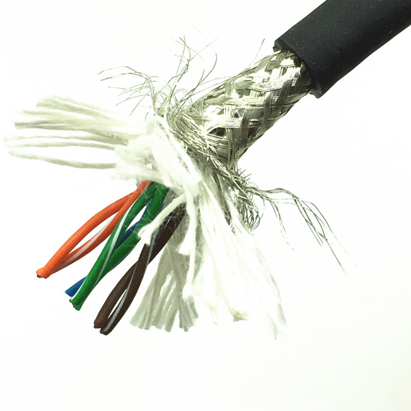 High flexible drag chain shielding network cable ultra-class 5 8-core industrial Ethernet cable twisted pair folding resistance class 5 RJ45 network cable High flexible drag chain shielding network cable ultra-class 5 8-core industrial Ethernet cable twisted pair folding resistance class 5 RJ45 network cable