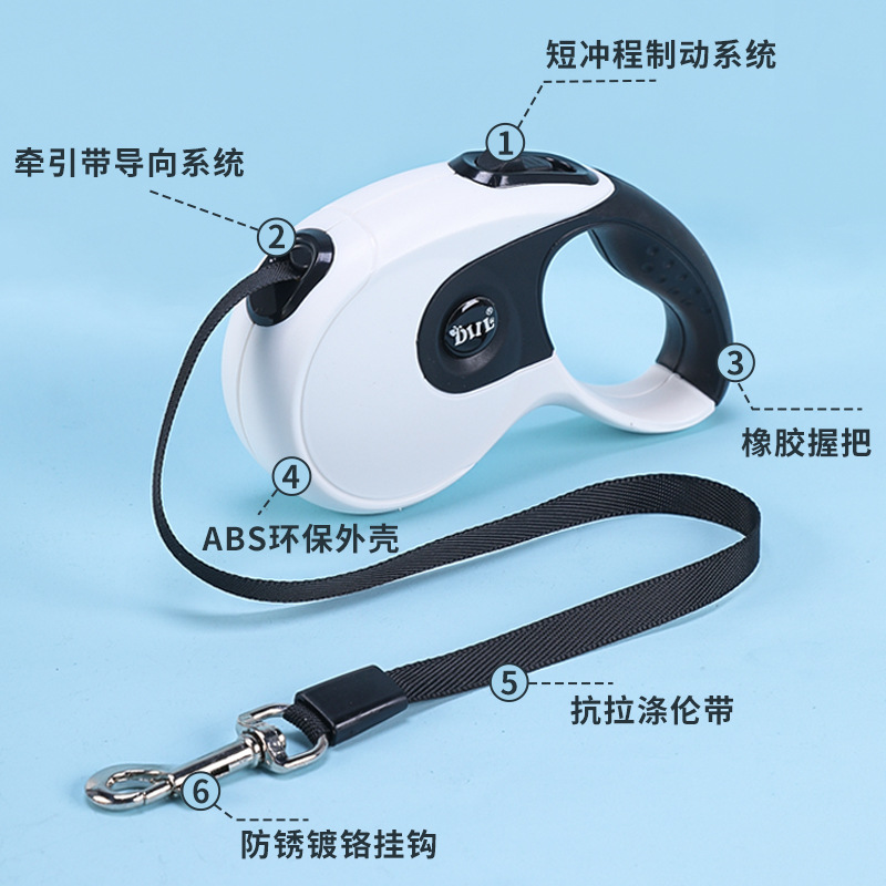 Mascota correa retráctil perro Correa automática 3 M 5 M correa de perro portátil perro cadena transfronteriza