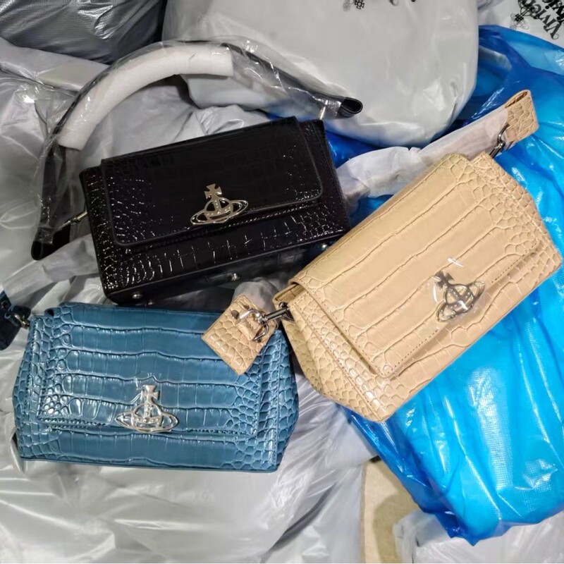 [Cabinet-Level Quality] Empress of the West's New Crocodile Pattern Underarm Bag Embossed Cowhide Diagonal Commuter Chain Shoulder Bag