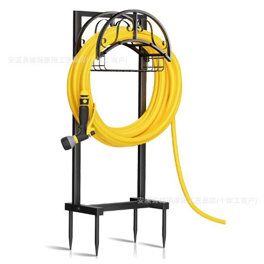 花园重型水管支架铁艺可拆卸软管支架立式水管挂架草坪软管储存架