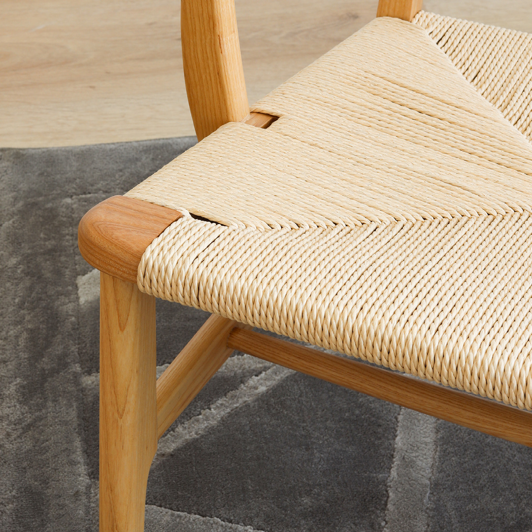 Sofá único de madera maciza trenzada silla tranquila medieval minimalista italiano silla danesa sala de comedor sofá cómodo