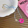 Cute acrylic fashionable necklace from pearl, chain for key bag , flowered