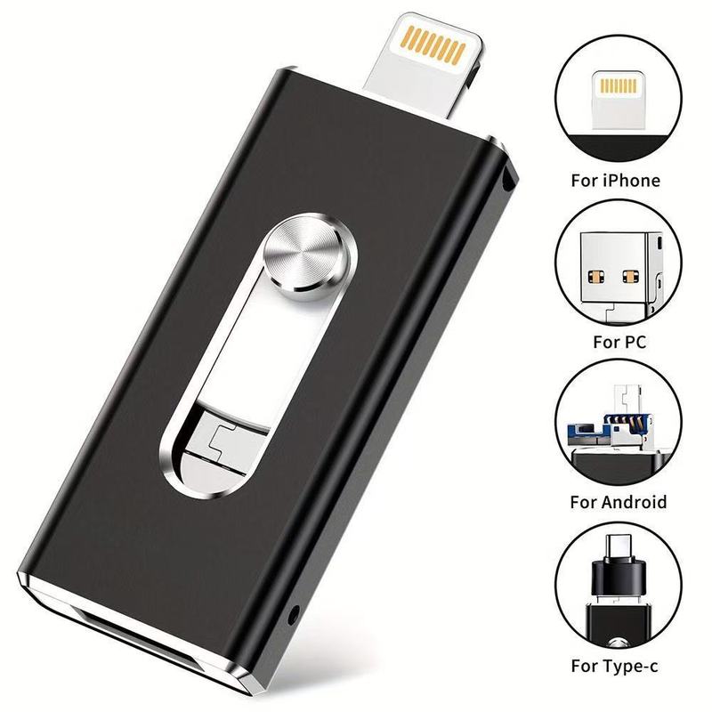 四合一手机u盘大容量适用苹果u盘安卓电脑通用64G礼品跨境批发1TB|undefined