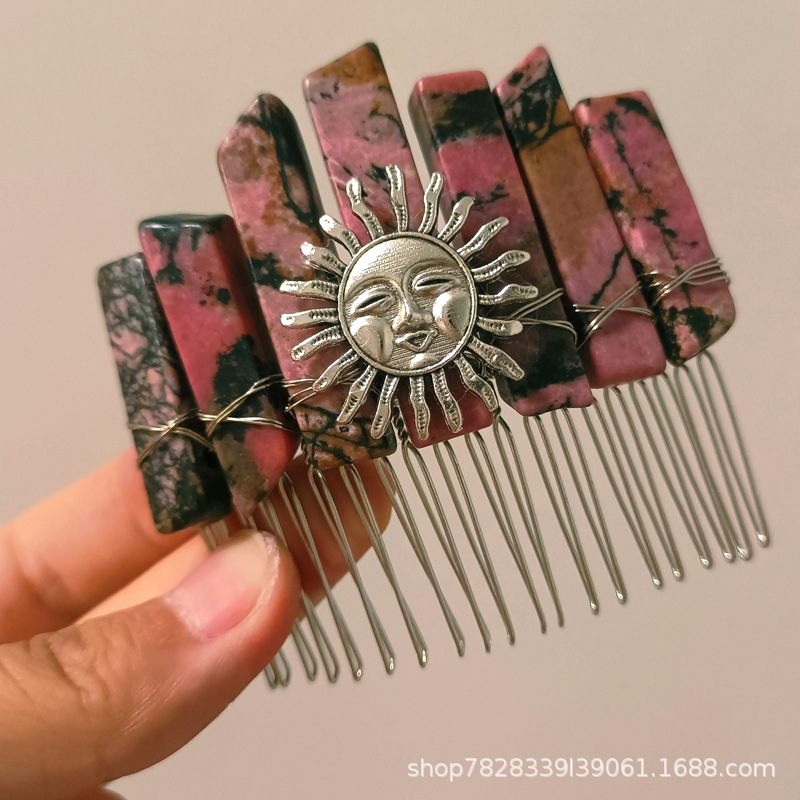 빨간 줄무늬 실버 라인 실버 머리 빗 실버 스마일