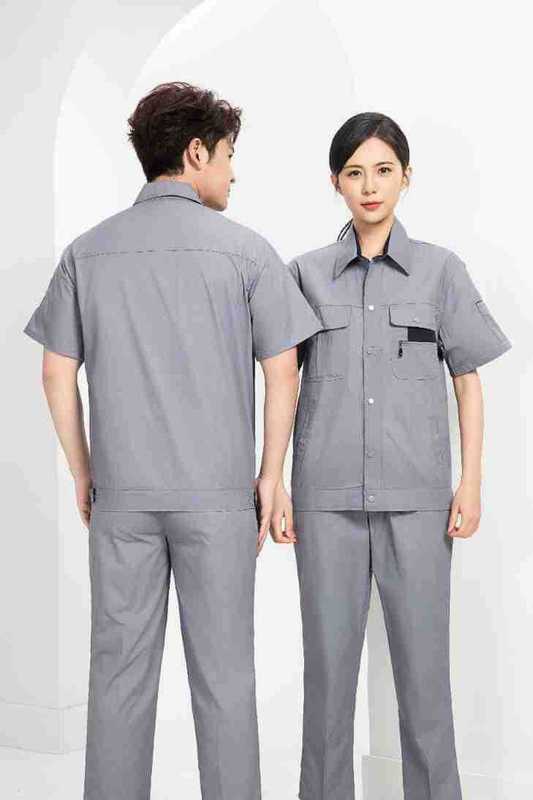 夏薄い長袖と半袖作業服スーツ吸湿性通気性耐摩耗性工場ワークショップ自動車修理作業服卸売|undefined