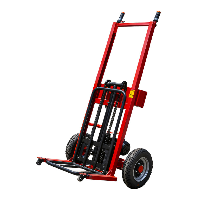Vehículo de elevación hidráulico de carga y descarga totalmente eléctrico Tiger Vehículo portátil de pequeño tamaño para tirar de carga flujo de pila de carga elevadora de empuje manual