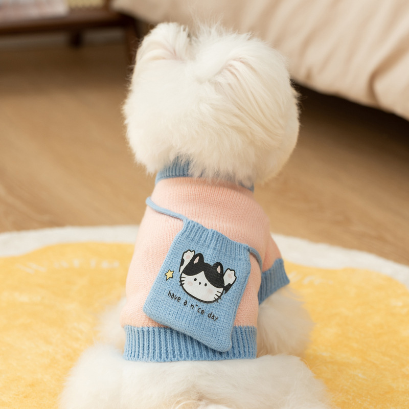 犬服 秋冬 小型犬 子猫 暖かい二足歩行ニットセーター ヨークシャテリア テディ ペット服|undefined