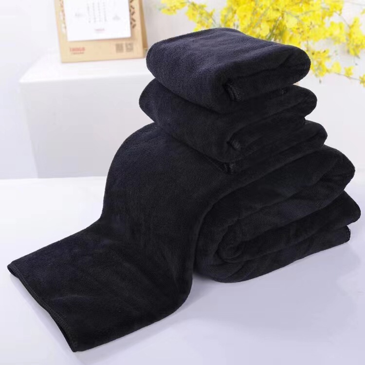Cross-Border Black Towel, Thick Absorbent Towel, Bath Towel, Dressing Table Cloth, Beauty and Nail Art Mat, Can Be Customized with Logo Cross-Border Black Towel, Thick Absorbent Towel, Bath Towel, Dressing Table Cloth, Beauty and Nail Art Mat, Can Be Customized with Logo