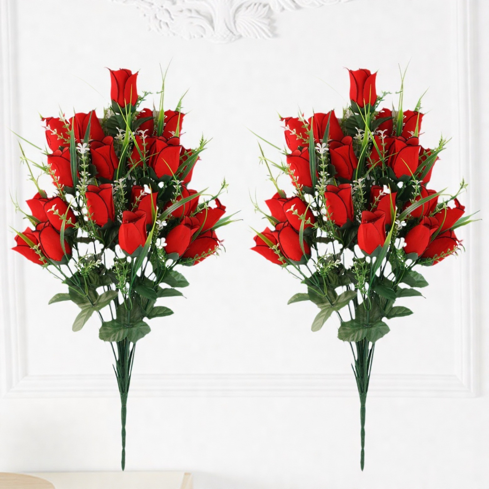 Explosión de 24 flores de seda de alta calidad flores artificiales fotos de boda decoración del hogar flores falsas