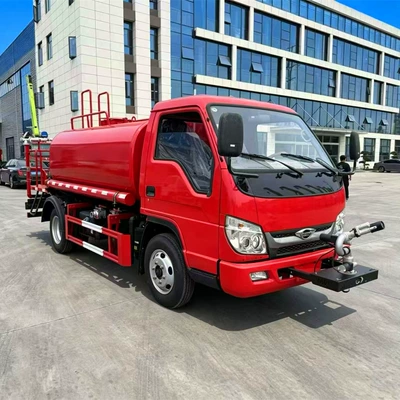 Blue license plate Foton 3-ton emergency water tanker, available for installment purchase. Cross-border export, foreign trade fire truck, right-hand drive water tanker