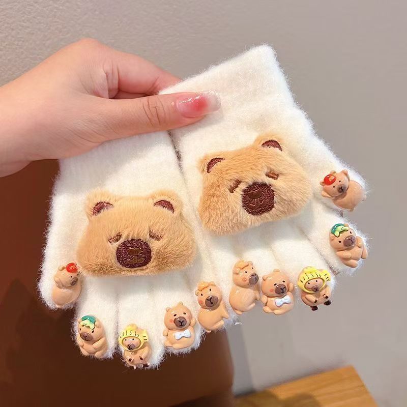 2025 冬マニキュア子供用手袋冬の新しい男の子と女の子の赤ちゃん 5 本指手袋暖かい指手袋漫画|undefined