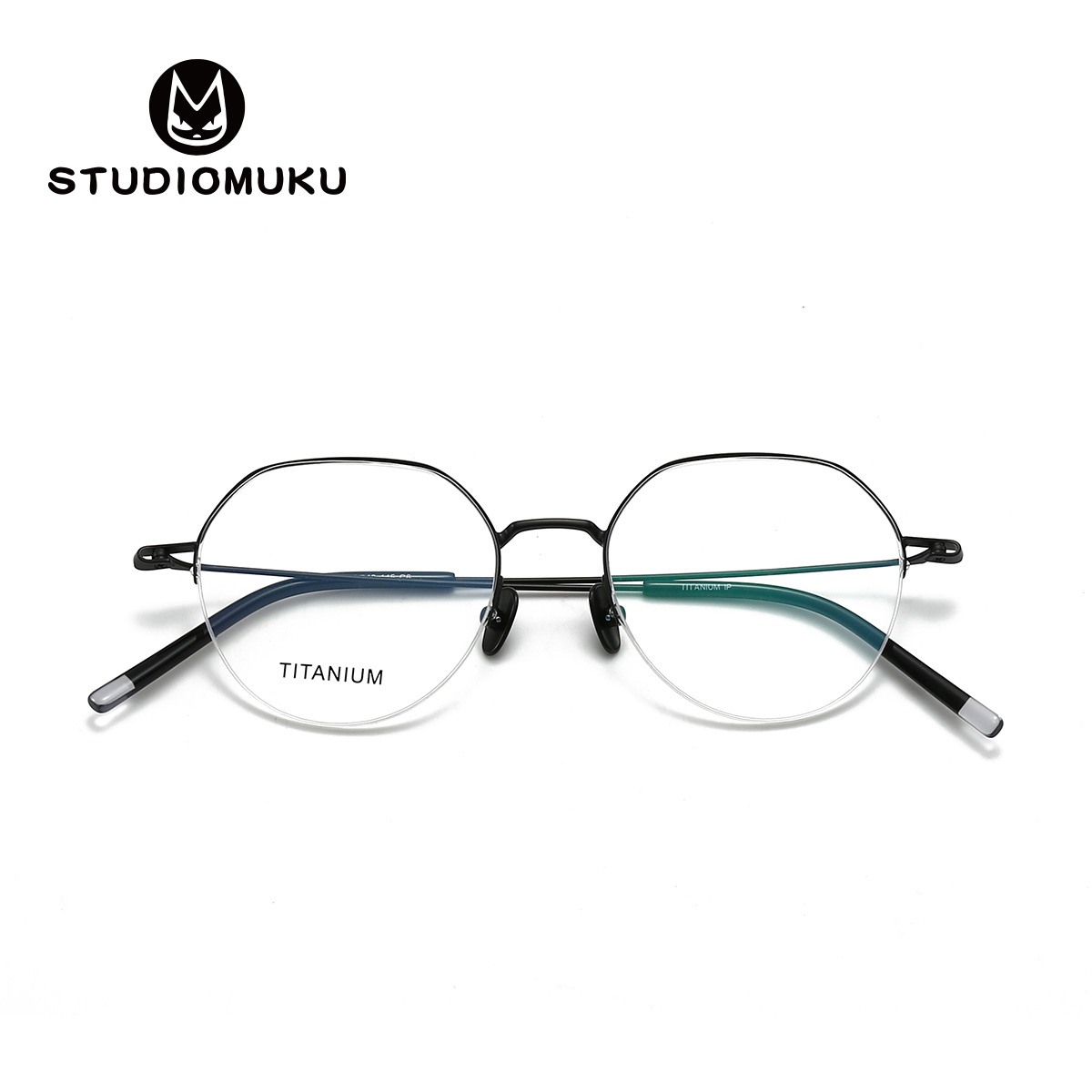 Gafas frescas de madera STUDIOMUKU, atmósfera exquisita, gafas poligonales, montura de gafas de clase social retro