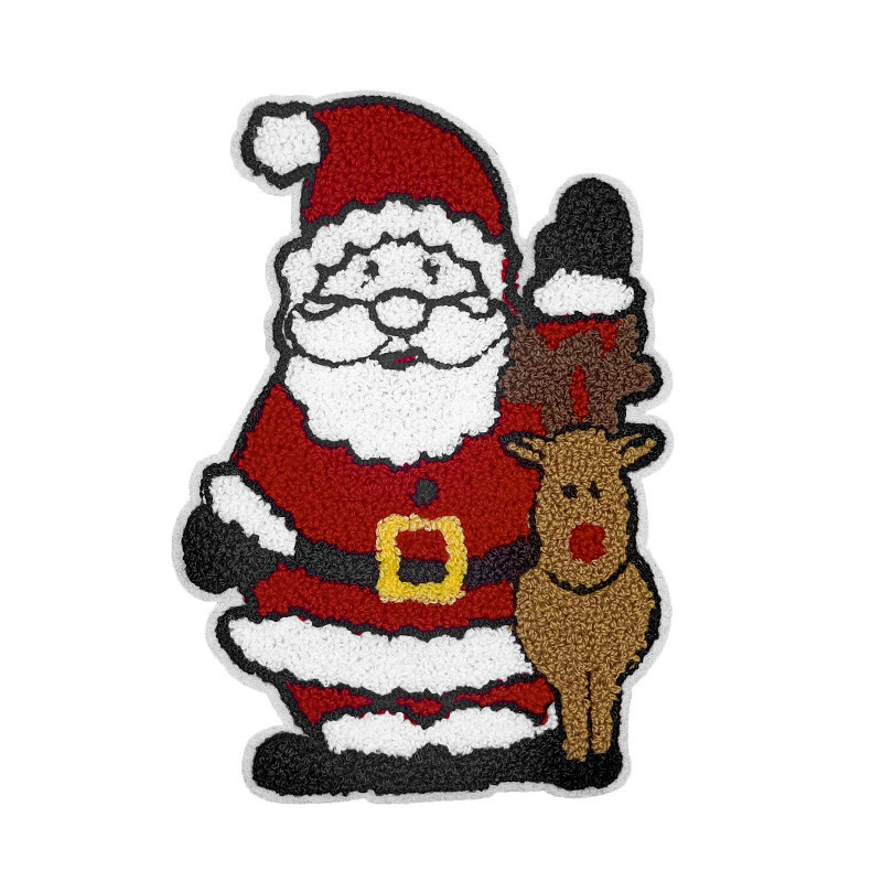 布パッチ サンタクロース タオル刺繍 ヘラジカ クリスマスツリー 服飾 シェニールパッチ 刺繍パッチ|undefined