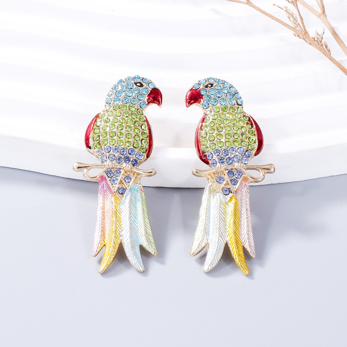 Casual Retro Bird Alloy Zircon Women's Ear Studs 1 Pair display picture 4