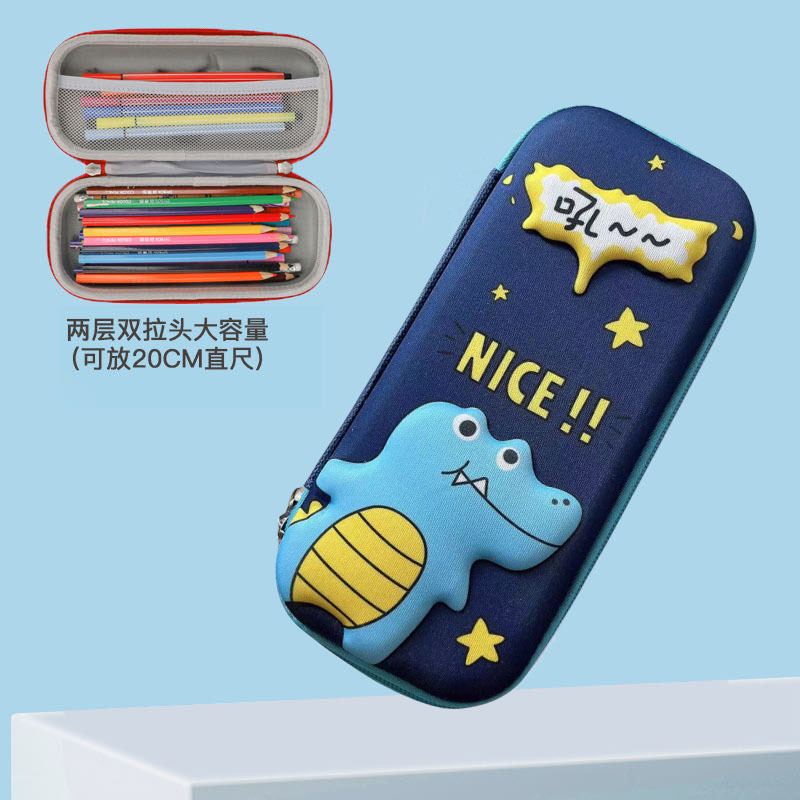 Estudiantes de primaria lindos dibujos animados 3D estereoscópicos caja de papelería caja de lápiz EVA anti-caída a prueba de presión coreana bolsas de lápiz para niños al por mayor