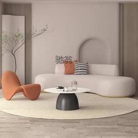N8轻奢沙发简约卧室网红弧形服装店院接待创意客厅小户型出租