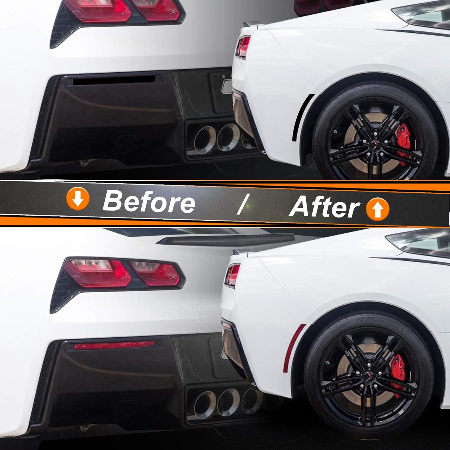 Aplicable a Chevrolet Corvette C7 2014-2017 sombreado luz de marcador lateral y película de luz precortada de vinilo