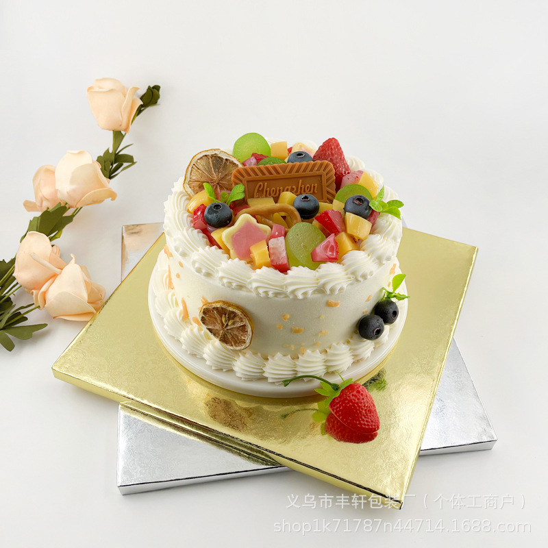 Spot al por mayor 12mm de espesor oro horneado embalaje pastel esterilla de panal base de pastel de aluminio corrugado base de pastel