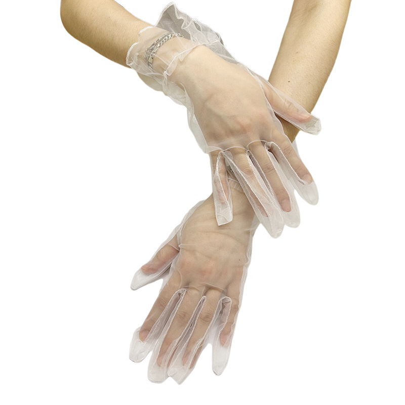 Mujeres guantes de malla de tulle guantes de boda guantes cortos de baile guantes de fiesta