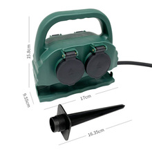 欧规插座户外IP44延长线一转四插排园林庭院四孔草坪插地插座