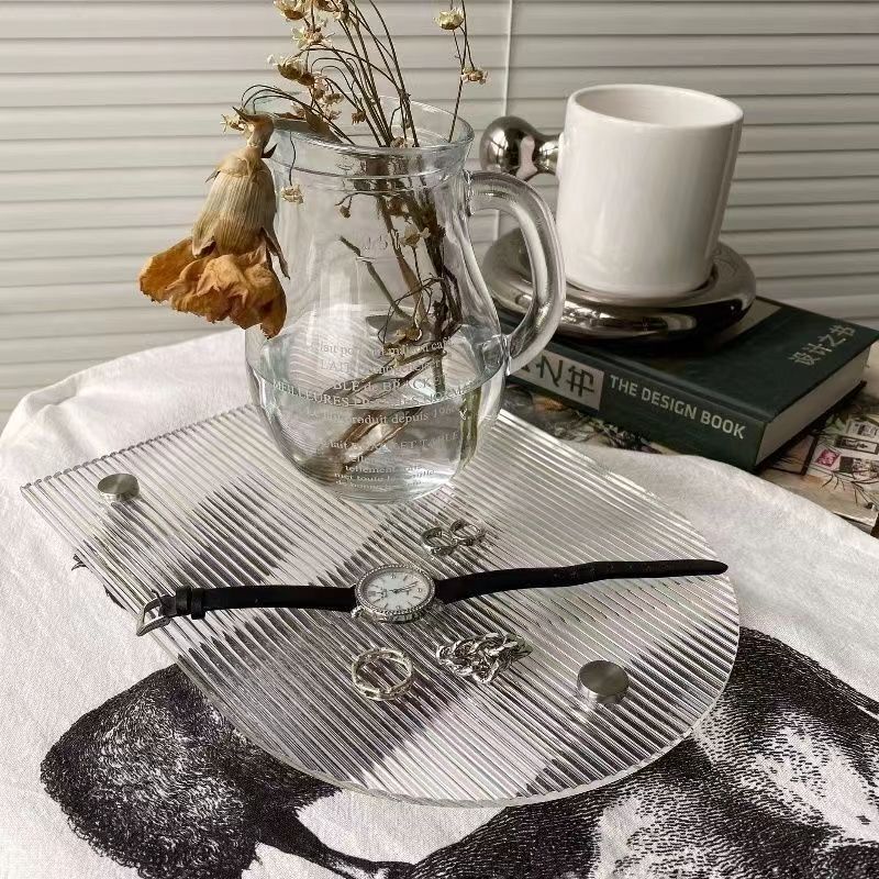 ins Style Acrylic Transparent Tray Wedding Dessert Table Ornaments Entrance Storage Display Stand Shooting Props