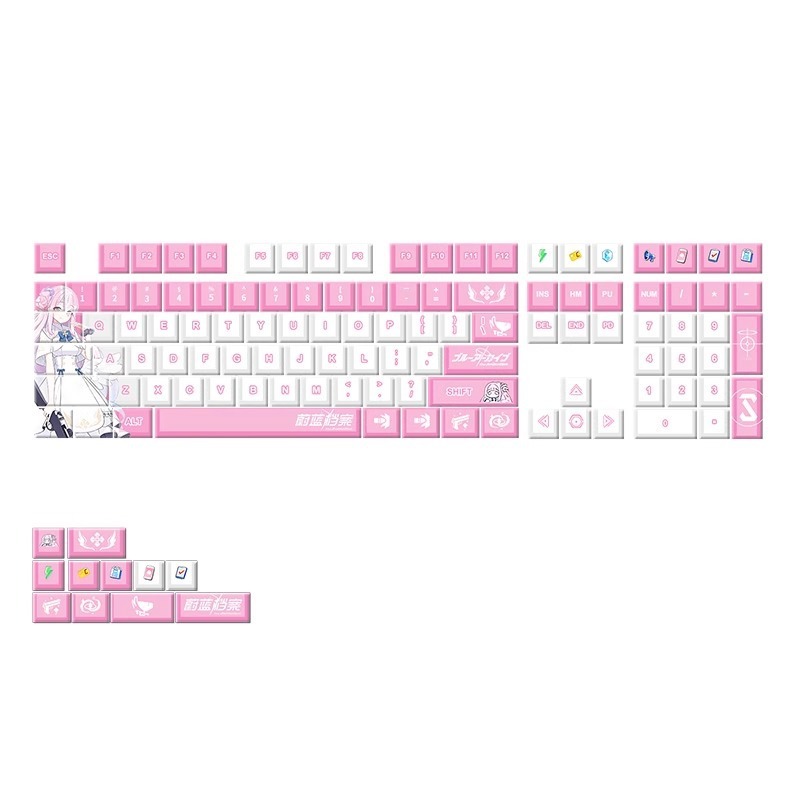 ブルー・セイント・ガーデン ミカ メカニカルキーボード 半透明二次元ファン周辺キーキャップ|undefined