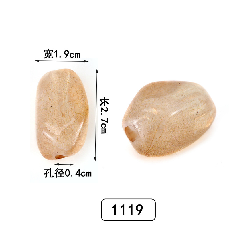 新款不规则切面多边形水墨双色半丸树脂配件diy手作头饰厂家批发|undefined