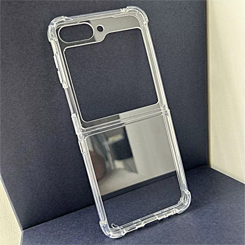 Подходит для складного чехла для мобильного телефона Samsung ZFLIP6, защитный чехол ZFLIP4, ZFLIP7, прозрачный жесткий чехол с канавкой, мягкий ТПУ