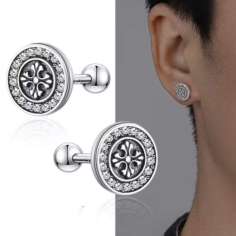 1 Pair Retro Cross Plating Copper Ear Studs display picture 5