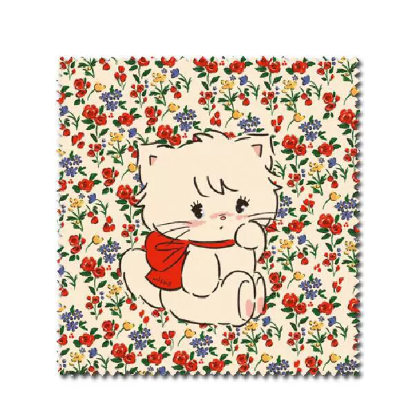 [日系Kawai девушка и кот Mikko cartoon хлопок тканевая чистящая салфетка против пятен без отпечатков пальцев ]