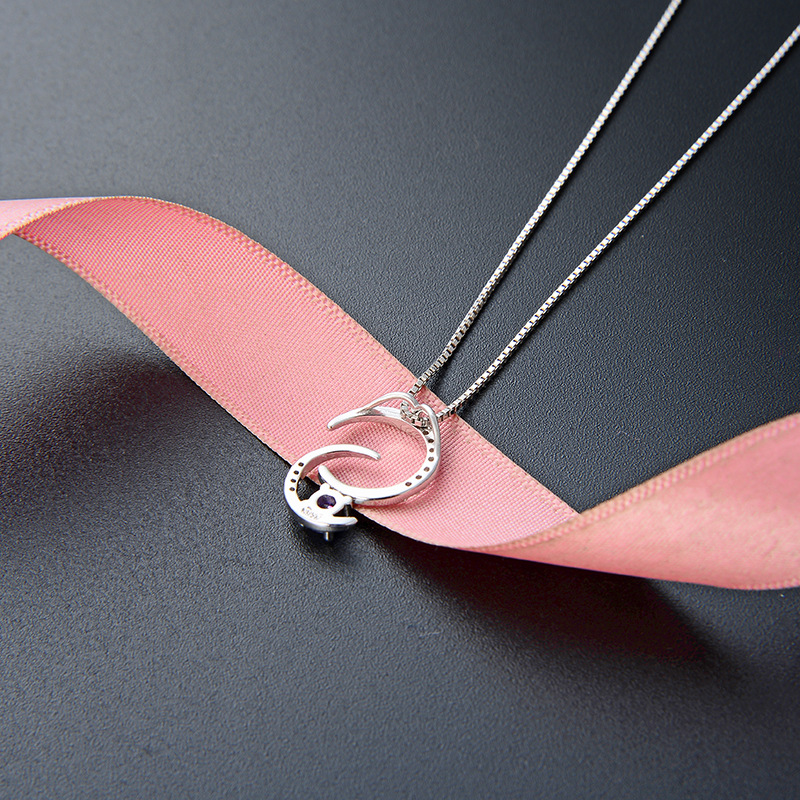 Verano coreano no se desvanece 925 collar de plata esterlina mujer sensación de alta calidad universal estrella y luna cadenas de clavícula joyas transfronterizas al por mayor