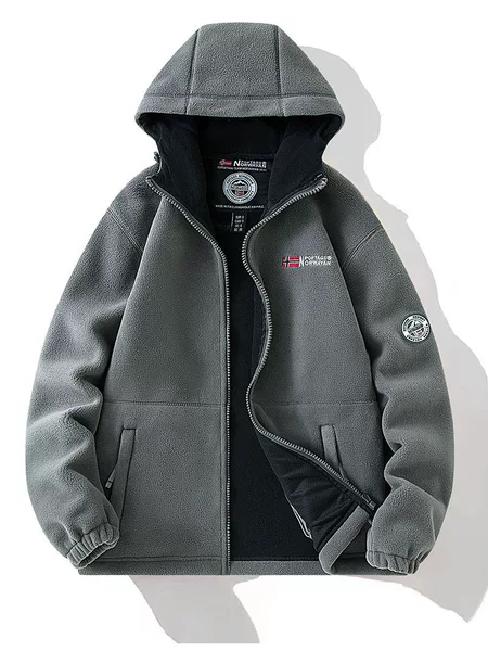 Exported to Norway Cross-Border European Size Fleece Hooded Jacket Autumn and Winter Thickened Fleece Jacket Tiktok Live Broadcast Model 688