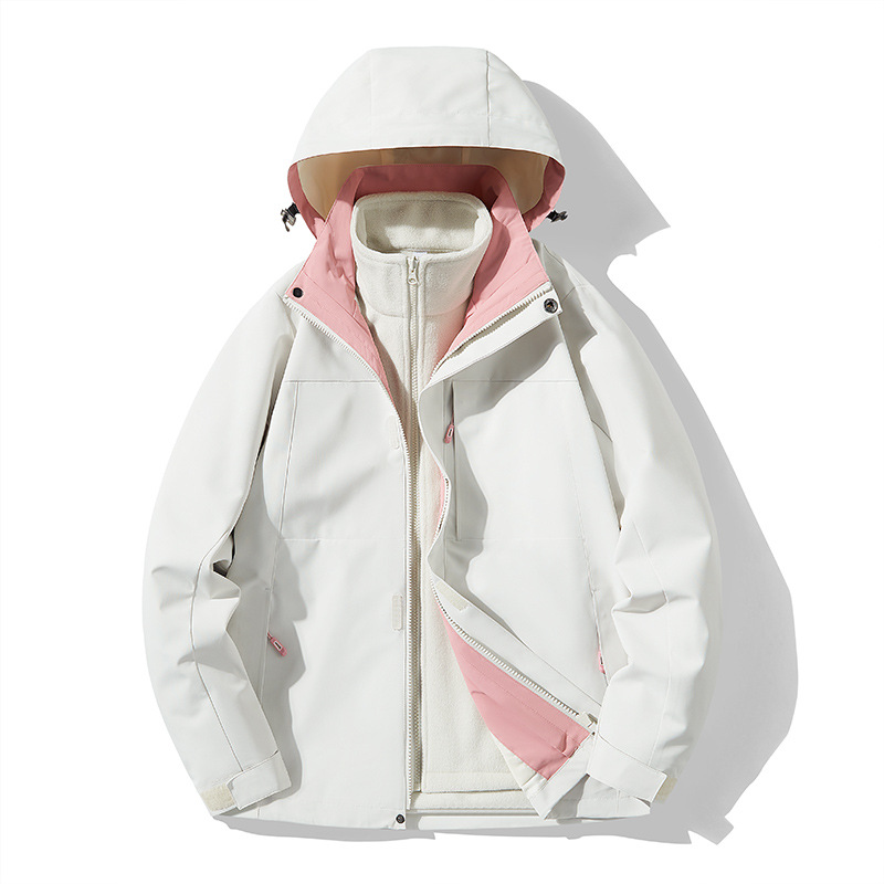Jacket for Men and Women, Three-In-One Outdoor Mountaineering Clothing, Water-Repellent, Removable Liner, Windproof and Waterproof, Customized