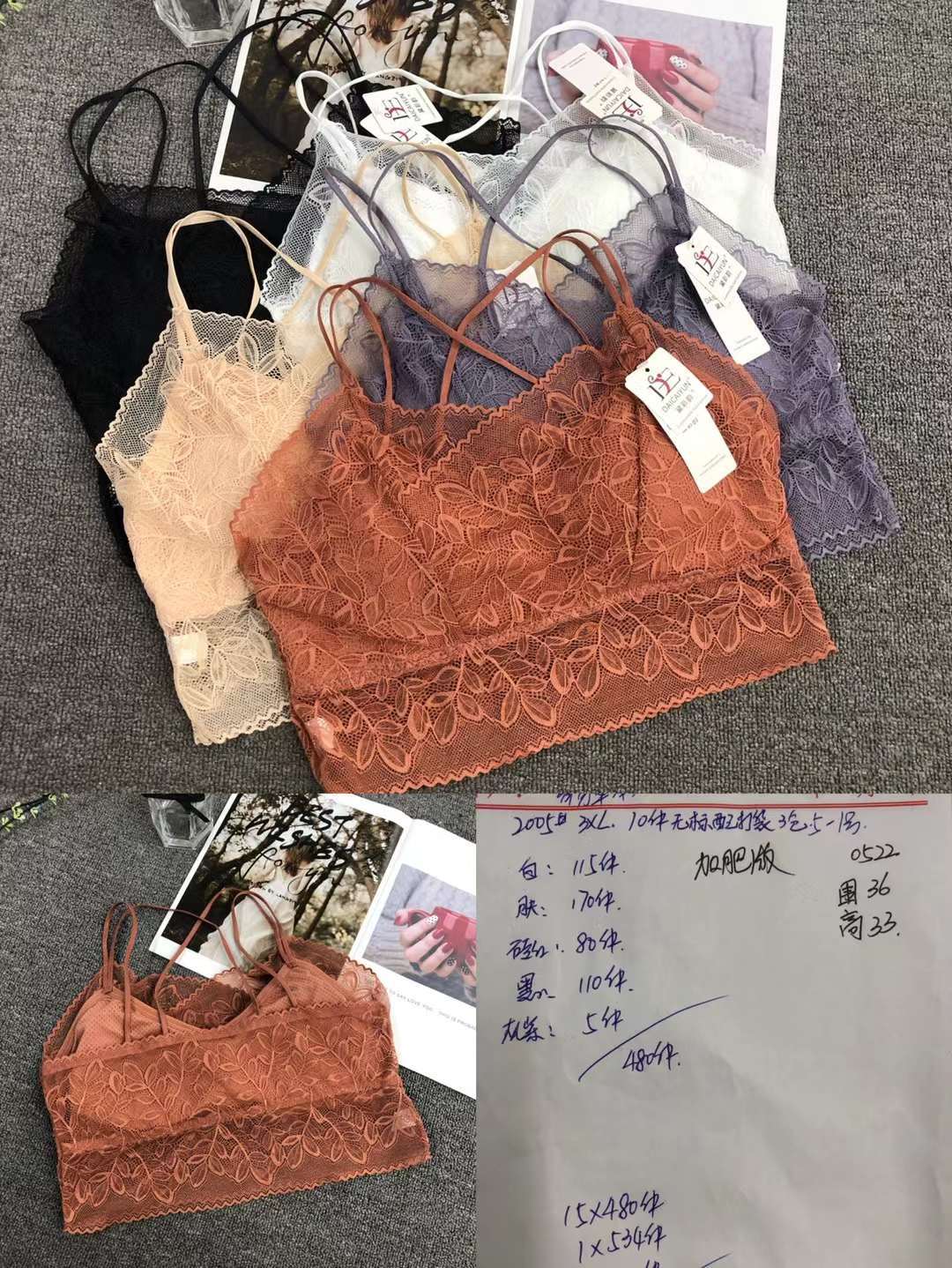 Nuevo encaje de alta calidad belleza volver chaleco inalámbrico sexy sujetador ropa interior deportiva mujeres al por mayor