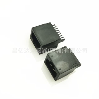 RJ45焊线式8P母座 方形 全塑网络接口插座 不短路 RJ45连接器