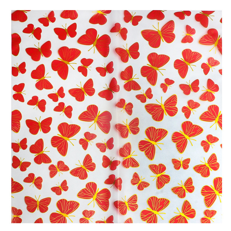 Flor de oro mariposa flor de papel de embalaje ramo diy regalo floral paquete floral flor flor floral floral floral florista papel de vidrio