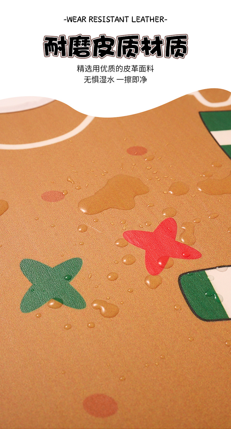Gingerbread Man Anti-Kick Pad for Car Back Seat, Anti-Kick and Anti-Dirt Pad for Children, Universal Seat Protector for Car Interior